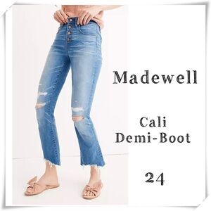 MADEWELL Cali Demi-Boot Jeans in Bronson Wash Button-Front Edition Style #J0512